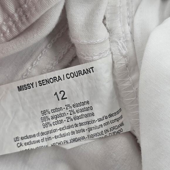 Gloria Vanderbilt White Embroidered Floral Crop Avery Cotton Pants 12 - Picture 6 of 6